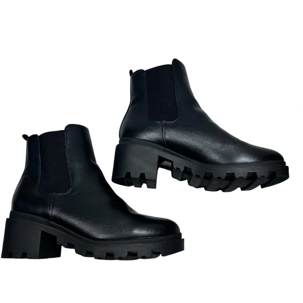 FRENCH CONNECTION Jane Black Platform Ankle Booties Boots Women's Size 9 EU40 - Picture 4 of 16